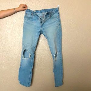 Men’s Levi’s Slim, Light Blue Distressed Jeans